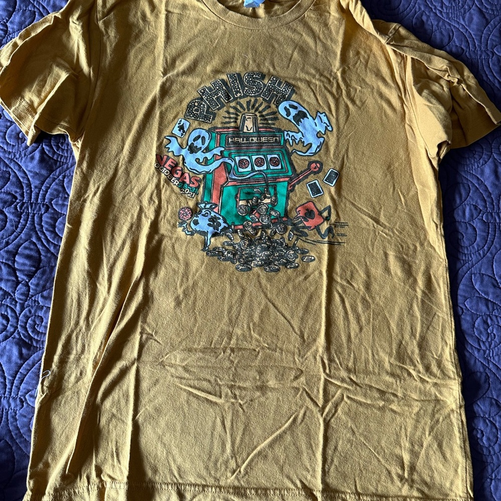 Rare PHISH Halloween Vegas Mustard Yellow Concert T-shirt Medium